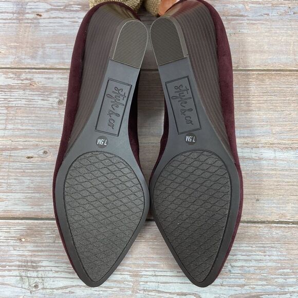 STYLE & CO. YVONNAH MICROSUEDE WEDGE 7.5M - Picture 5 of 5